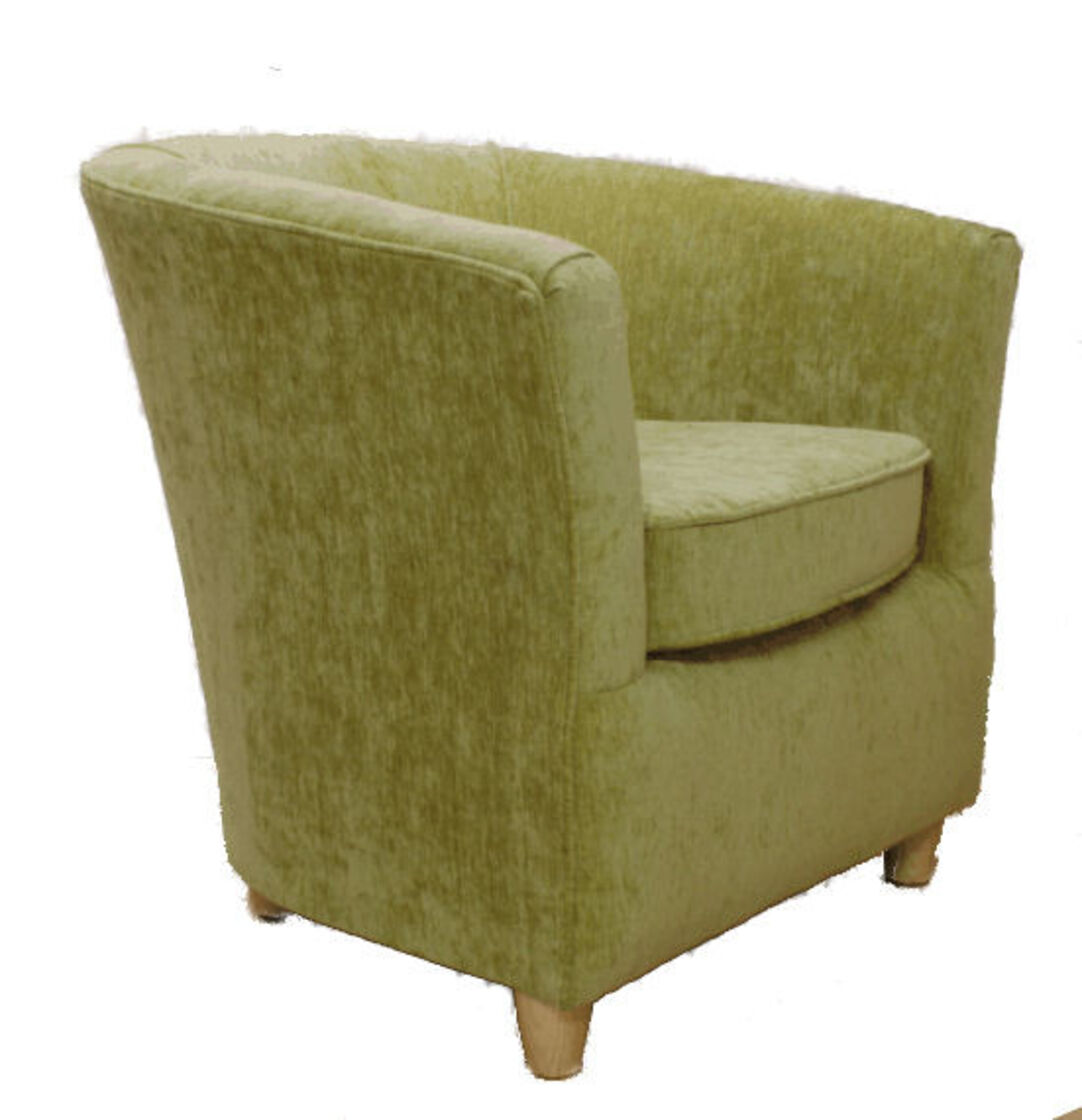 green chenille chair