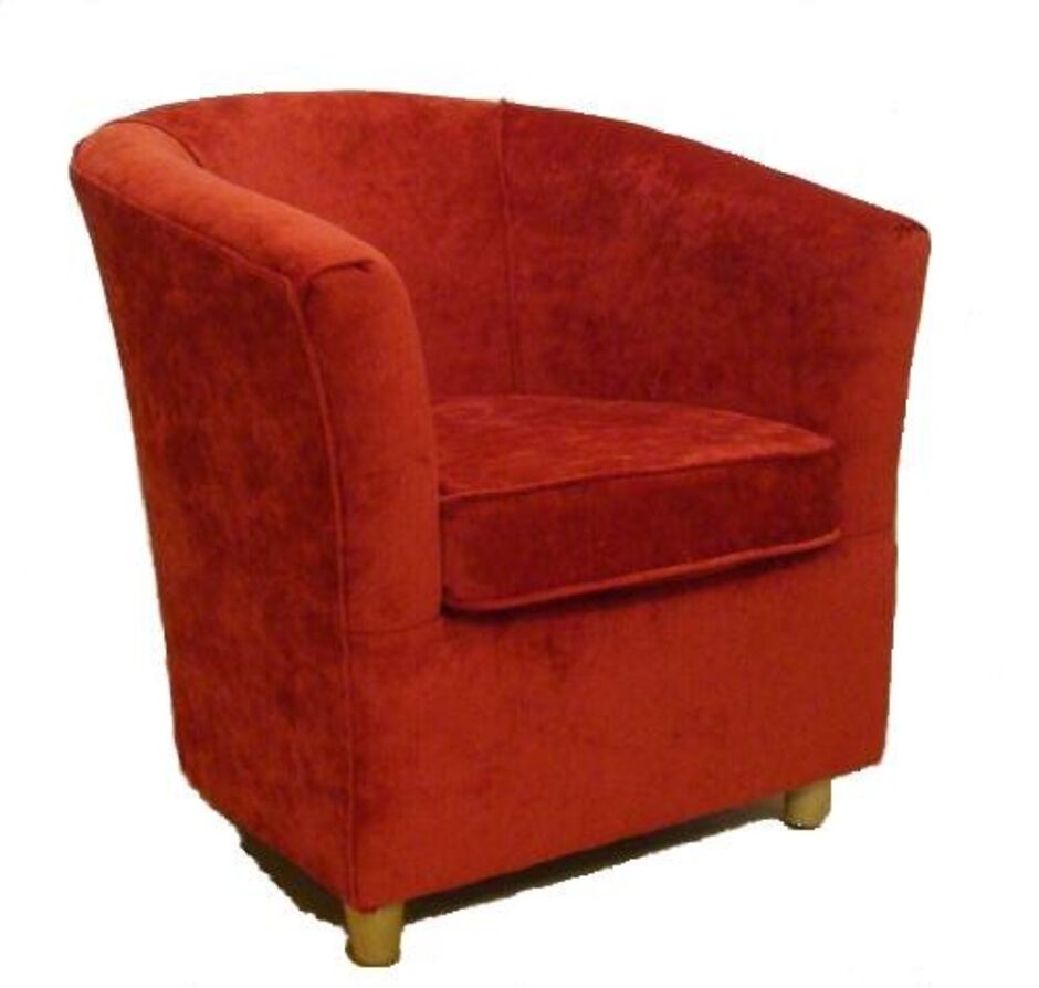 red bucket chair