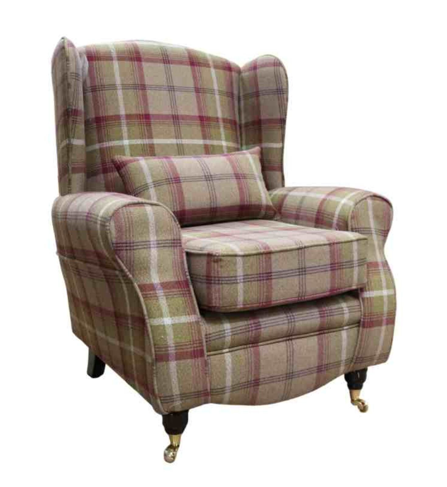 Product photograph of Sherlock Wingback Fireside High Back Armchair Balmoral Heather Check P Amp S from Designer Sofas 4U