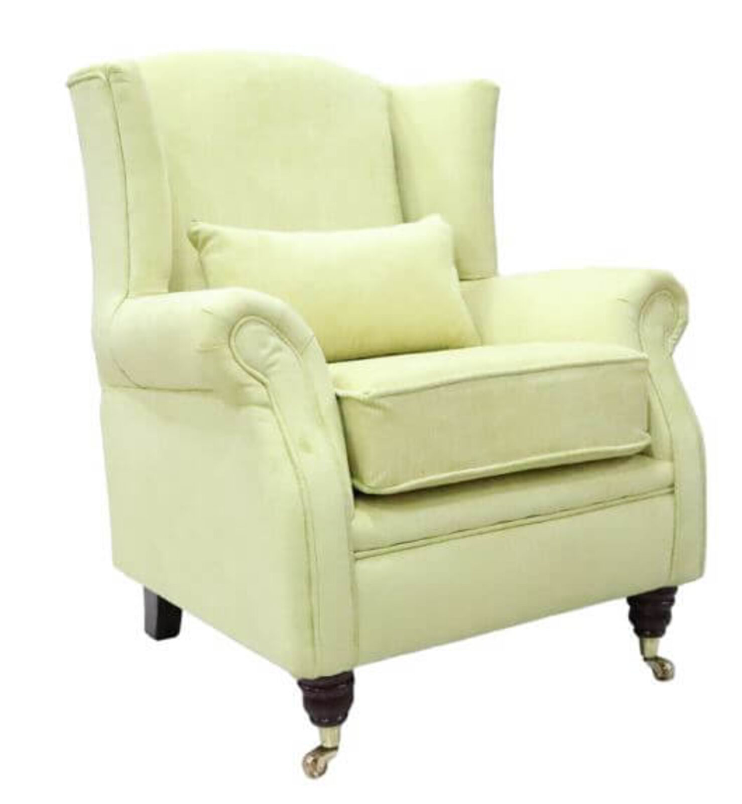 Product photograph of Wing Chair Fireside High Back Armchair Azzuro Harvest Fabric from Designer Sofas 4U