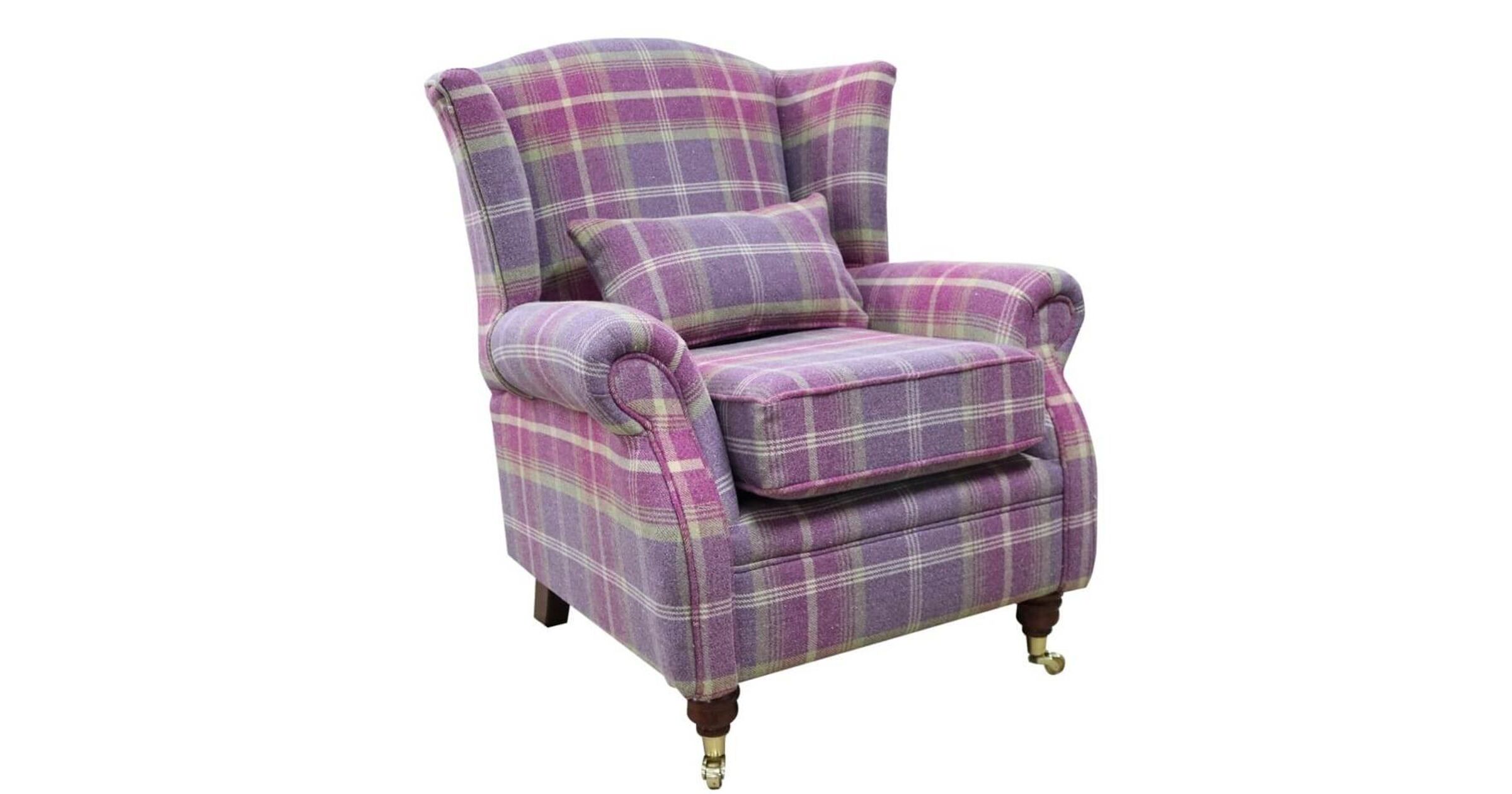 purple tartan chair