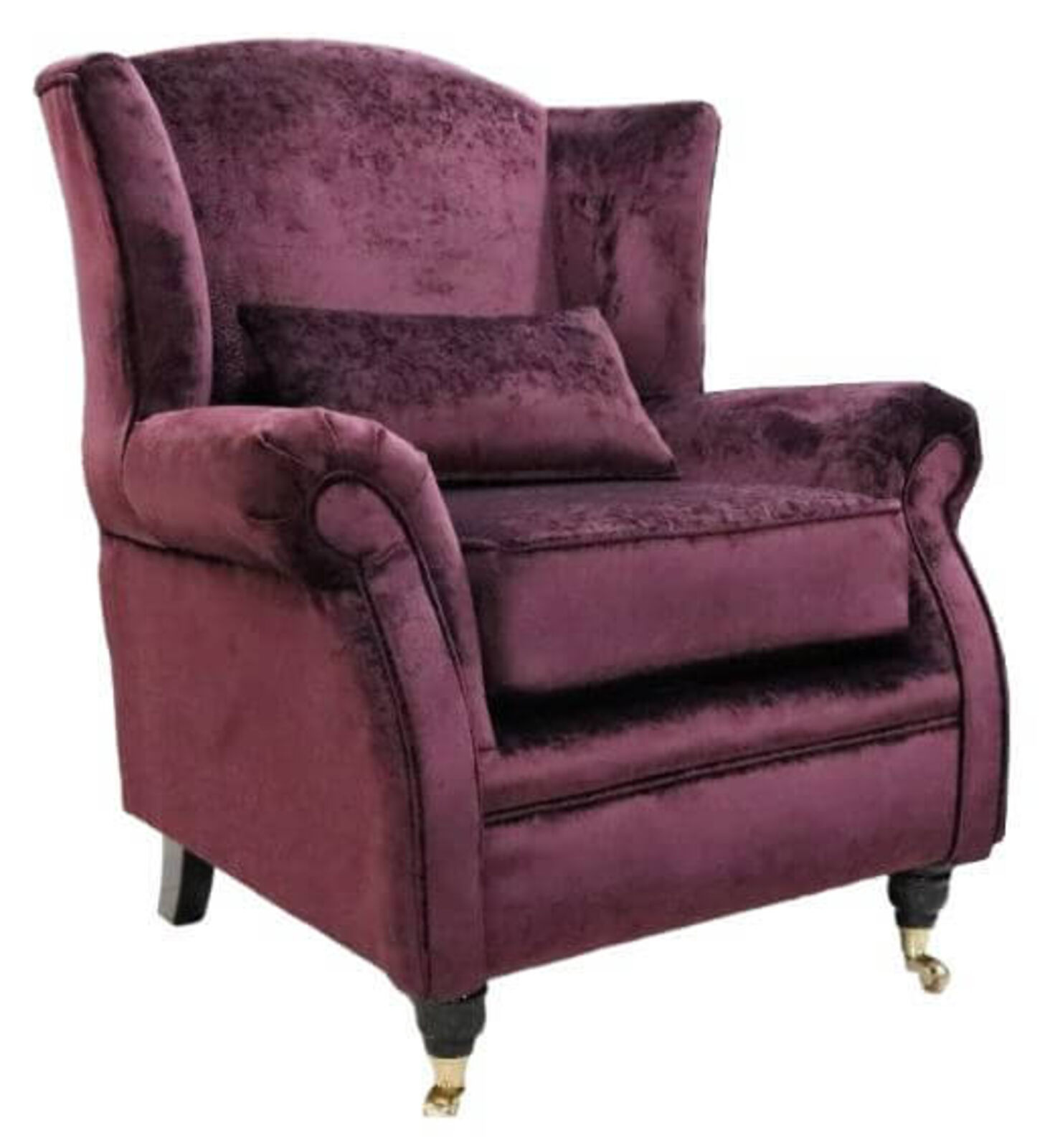 Product photograph of Wing Chair Fireside High Back Armchair Dreamy Mulberry Fabric from Designer Sofas 4U