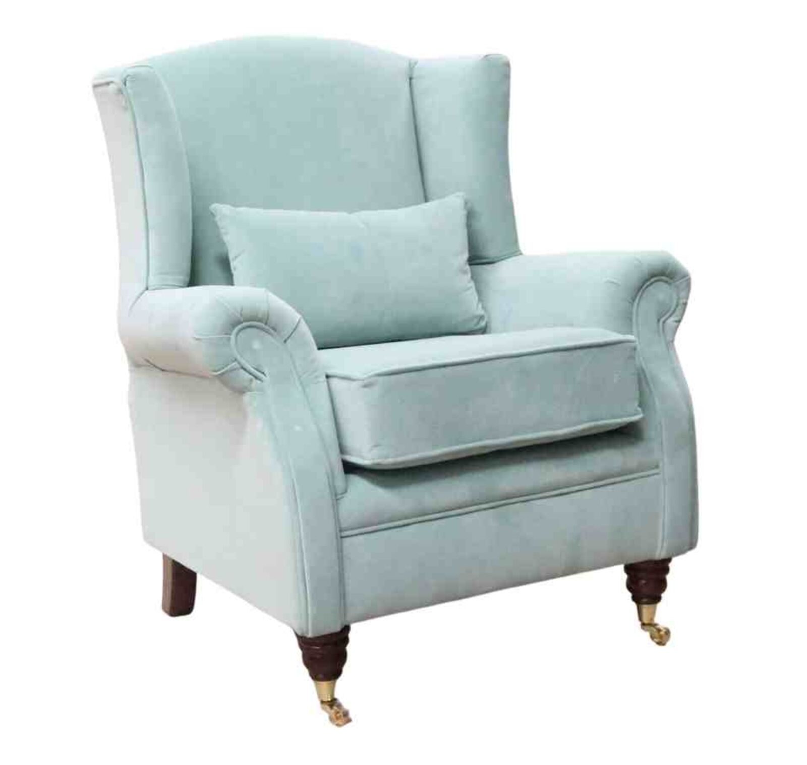 Product photograph of Wing Chair Fireside High Back Armchair Medici Celadon from Designer Sofas 4U