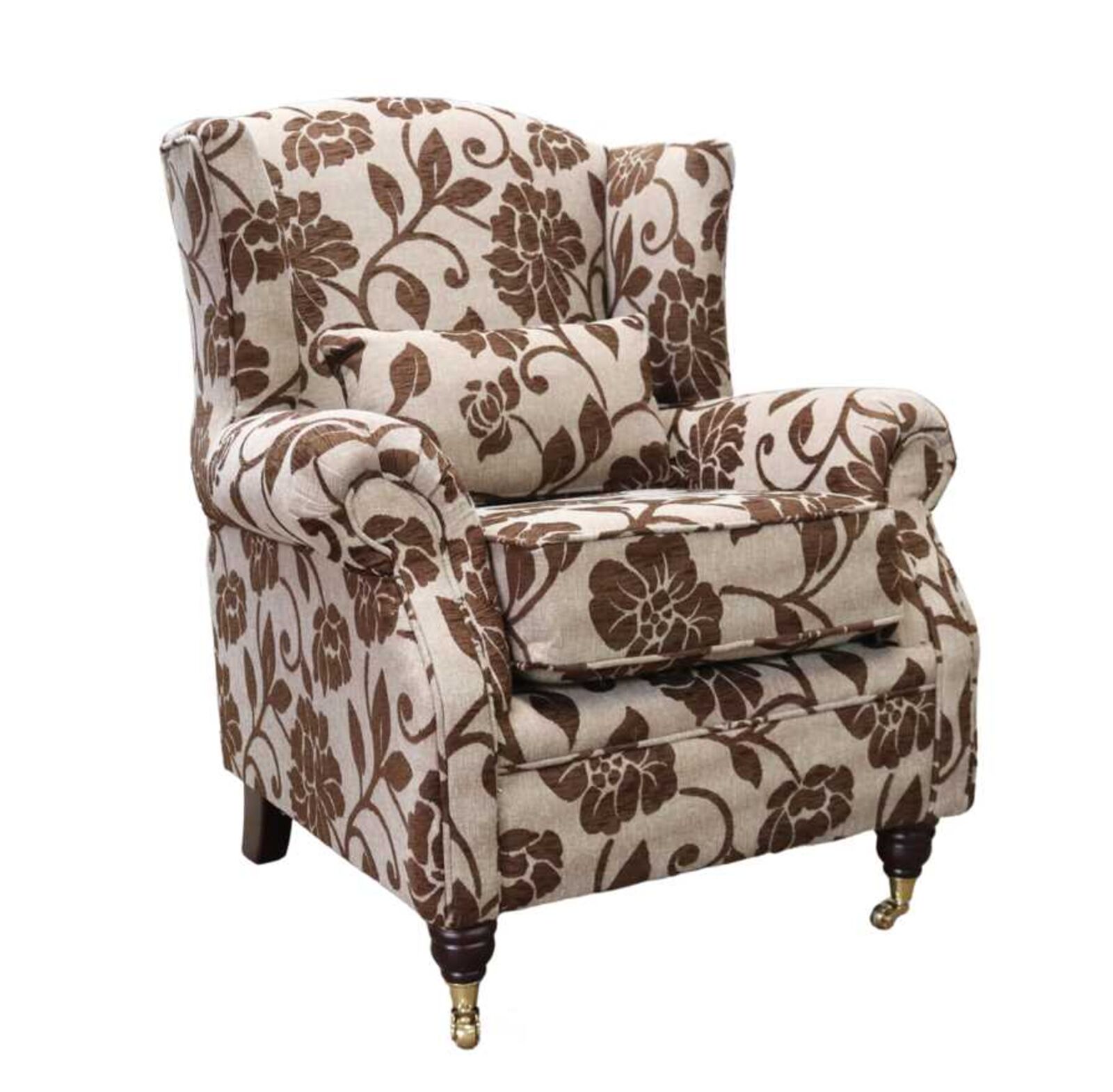 Product photograph of Wing Chair Fireside High Back Armchair Meghan Chocolate Amp Hellip from Designer Sofas 4U