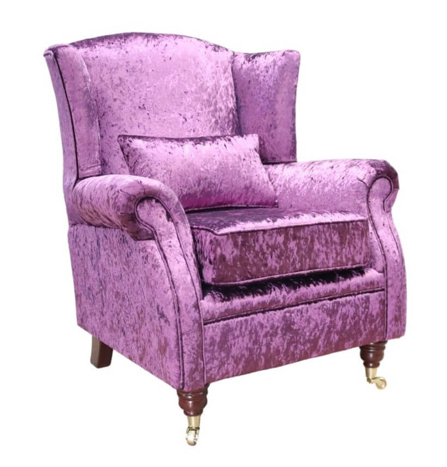 Product photograph of Wing Chair Fireside High Back Armchair Shimmer Amethyst Amp Hellip from Designer Sofas 4U