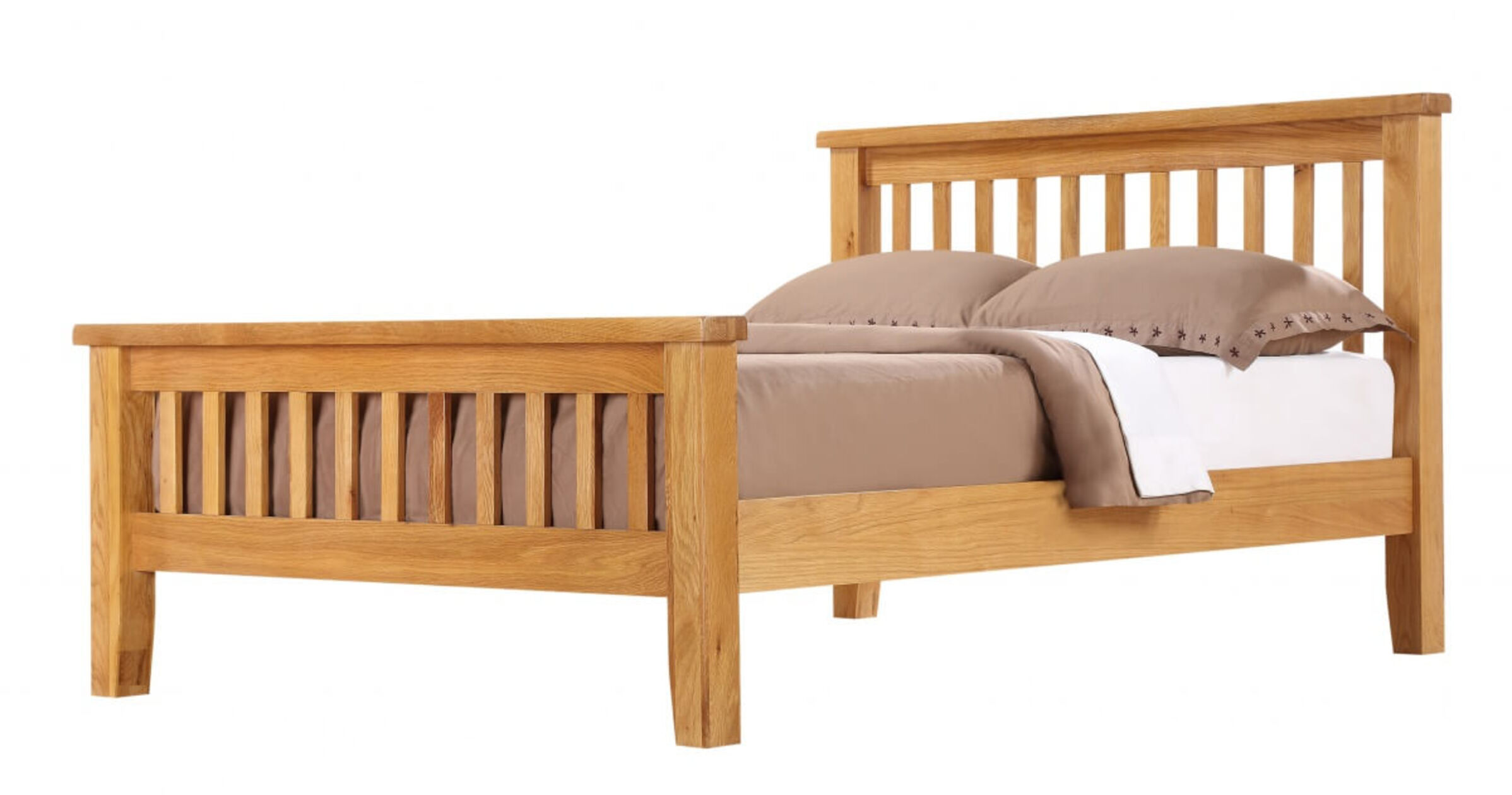 Solid oak double deals bed