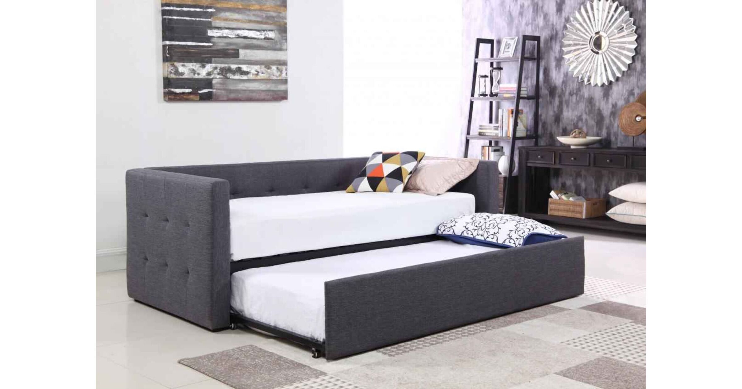 giacomo grey linen fabric sofa bed