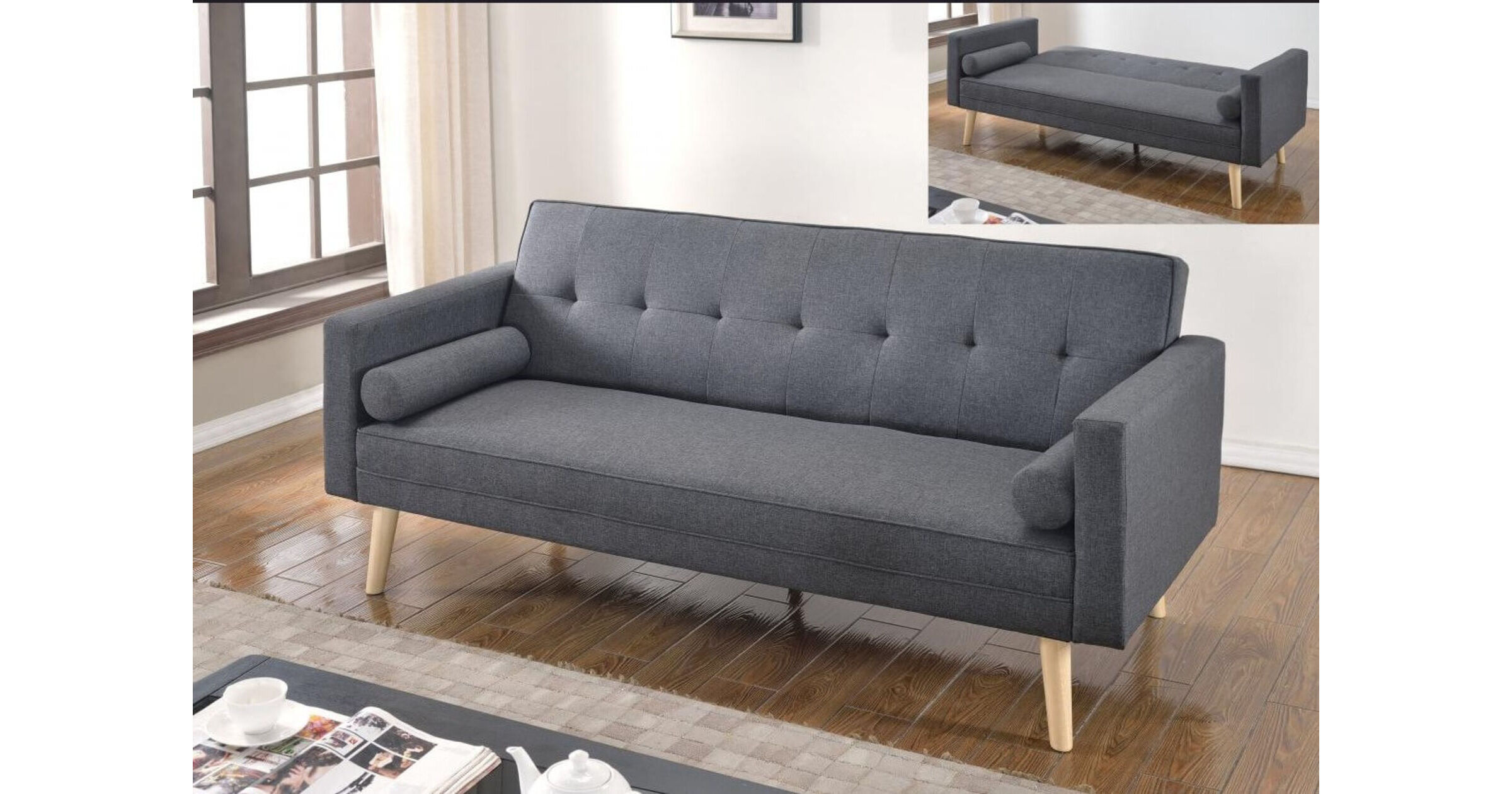 neve linen sofa bed grey