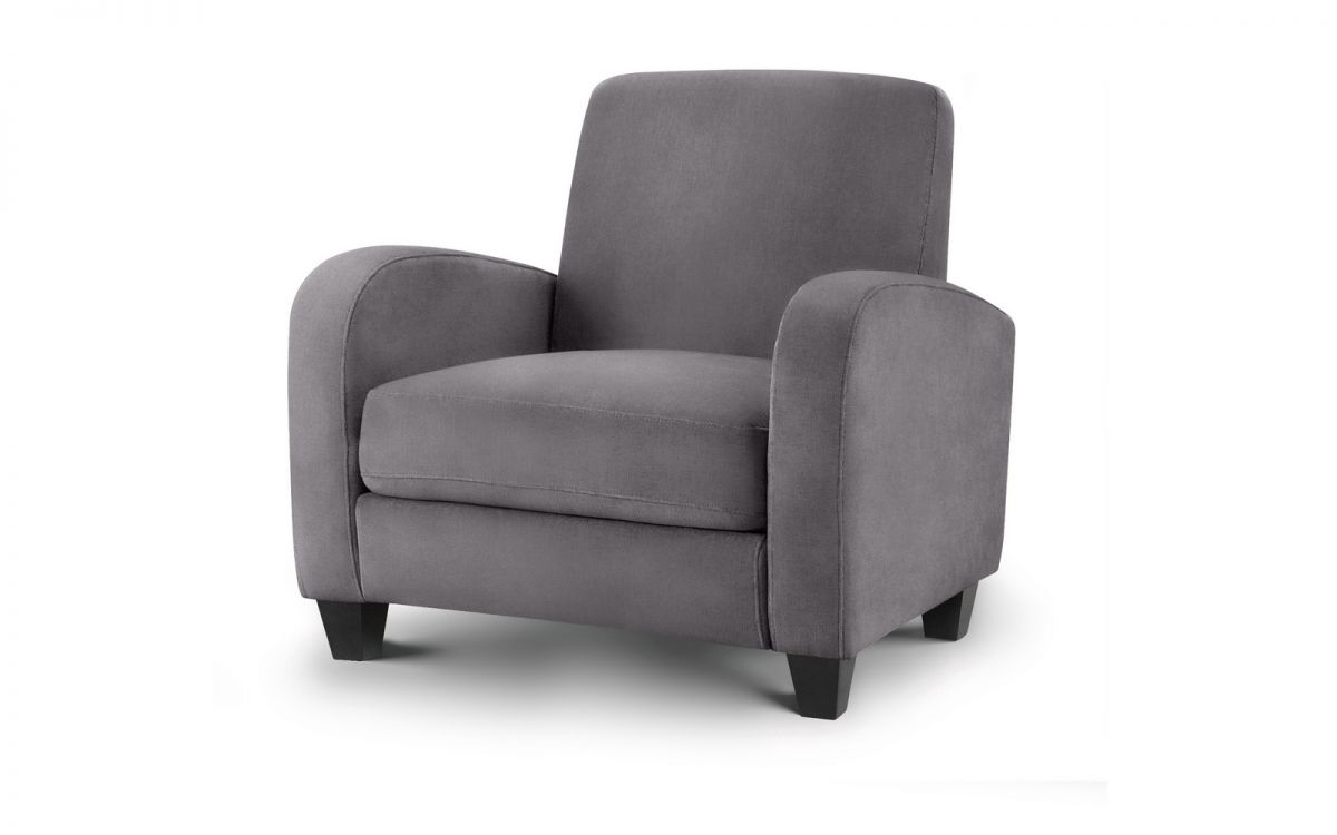 black chenille armchair