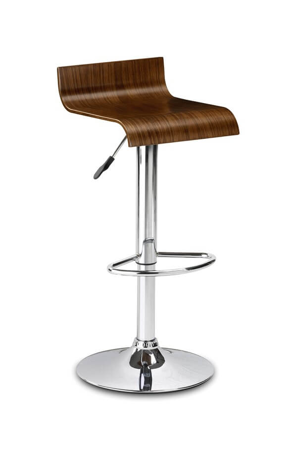 Wood and chrome store bar stools