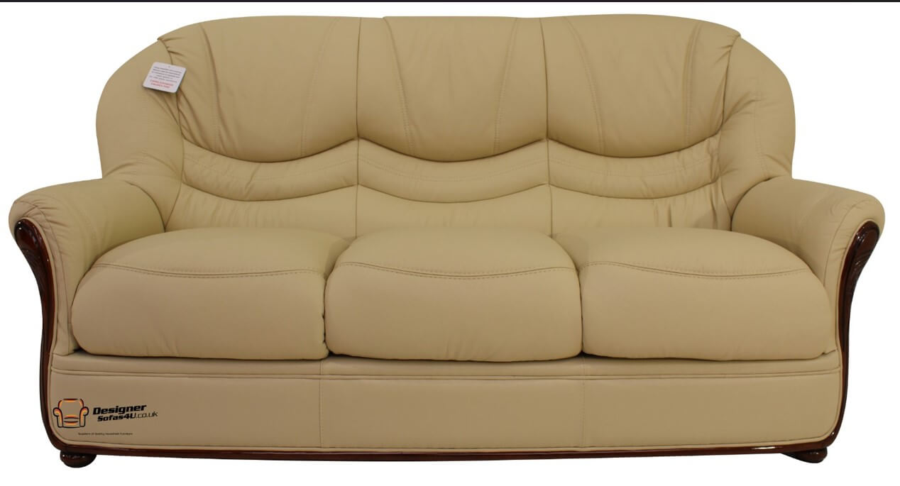 Best Italian Leather Cream 3 Seater Sofa Settee ?v=754ba860