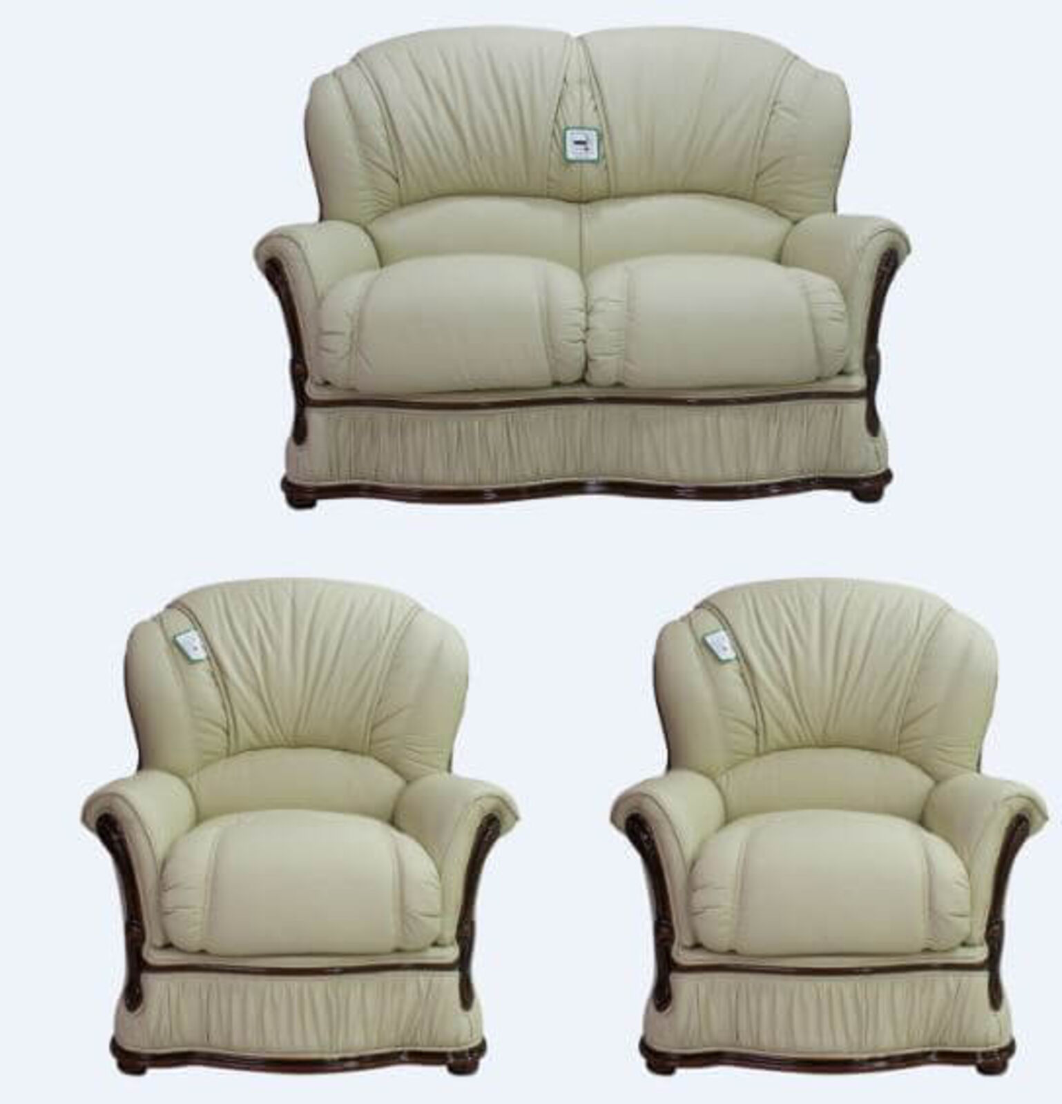 Product photograph of Bologna 2 1 1 Seater Genuine Italian Cream Leather Sofa Suite Offer from Designer Sofas 4U