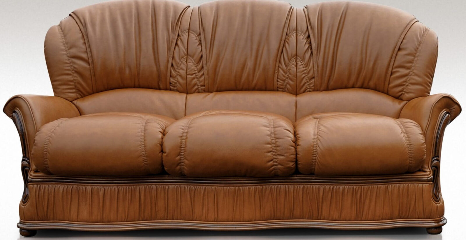 Product photograph of Bologna 3 Seater Genuine Italian Tan Leather Sofa Offer from Designer Sofas 4U