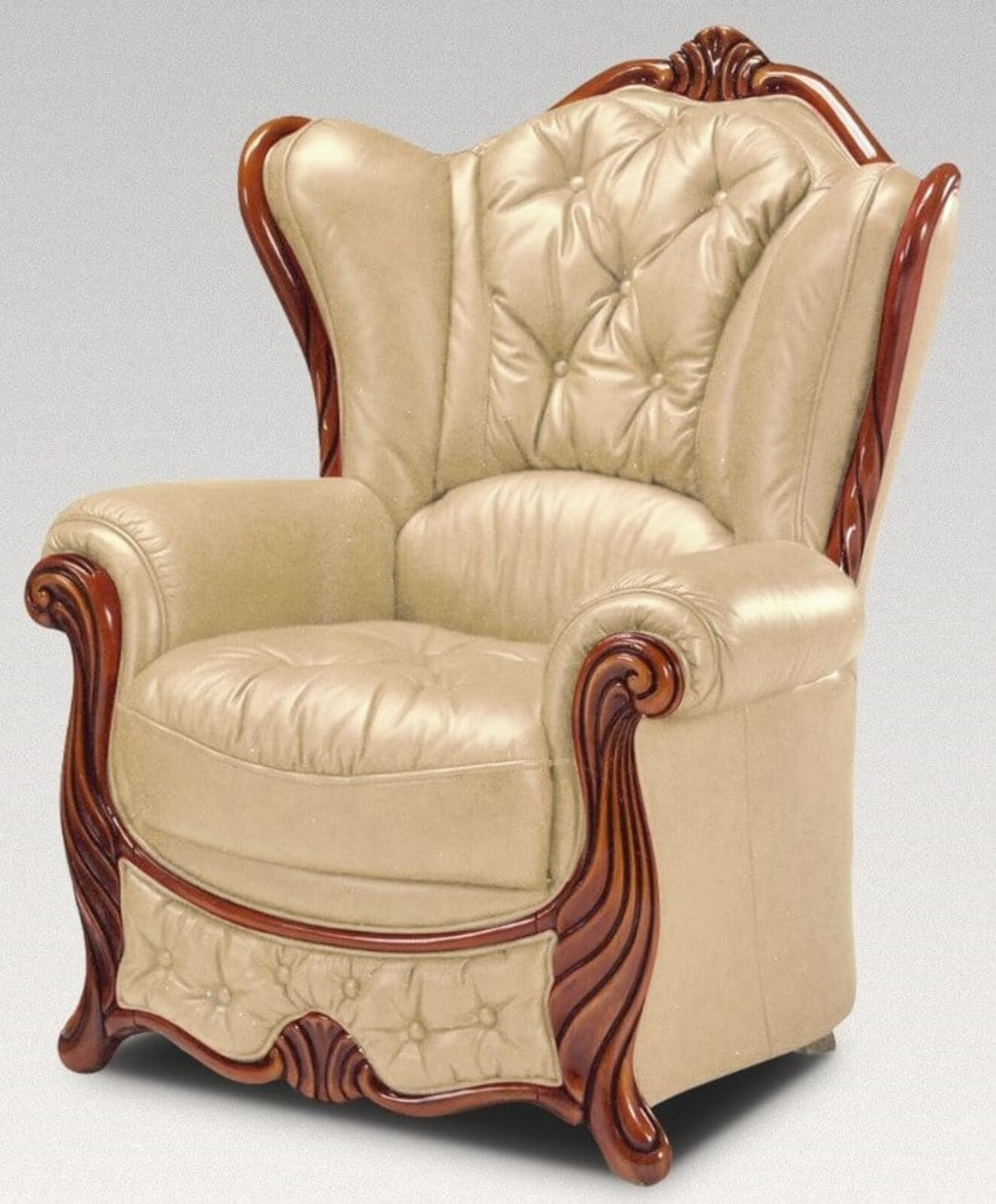 Product photograph of Idaho Wingback Chair Genuine Italian Leather Offer from Designer Sofas 4U