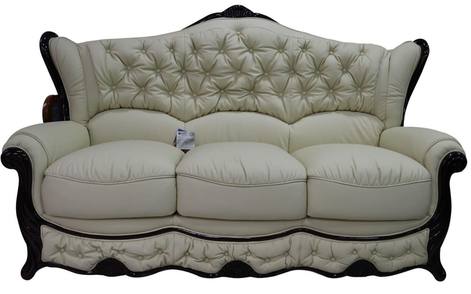 Product photograph of Christina 3 Seater Genuine Italian Leather Cream Sofa Settee Offer from Designer Sofas 4U