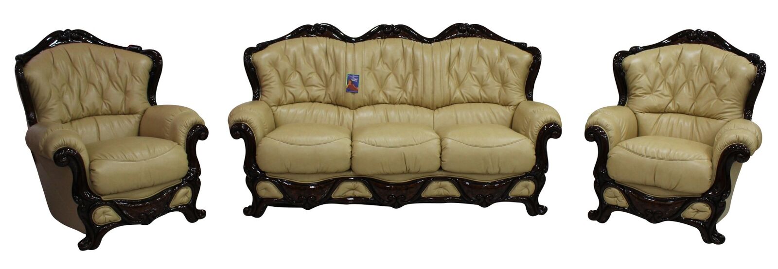 Product photograph of Dante 3 Seater Armchair Armchair Italian Leather Sofa Settee Offer Nut from Designer Sofas 4U
