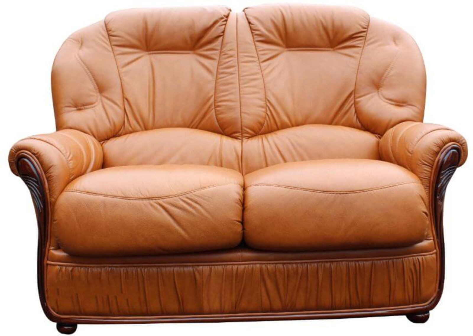 Product photograph of Mars Range Genuine Italian Leather 2 Seater Sofa Settee Tan from Designer Sofas 4U