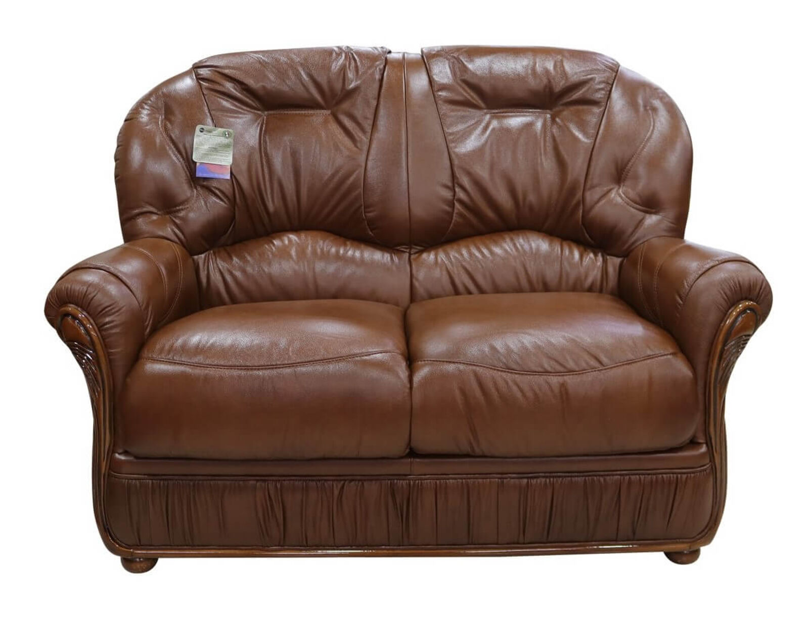Product photograph of Debora Genuine Italian Leather 2 Seater Sofa Settee Tabak Amp Hellip from Designer Sofas 4U