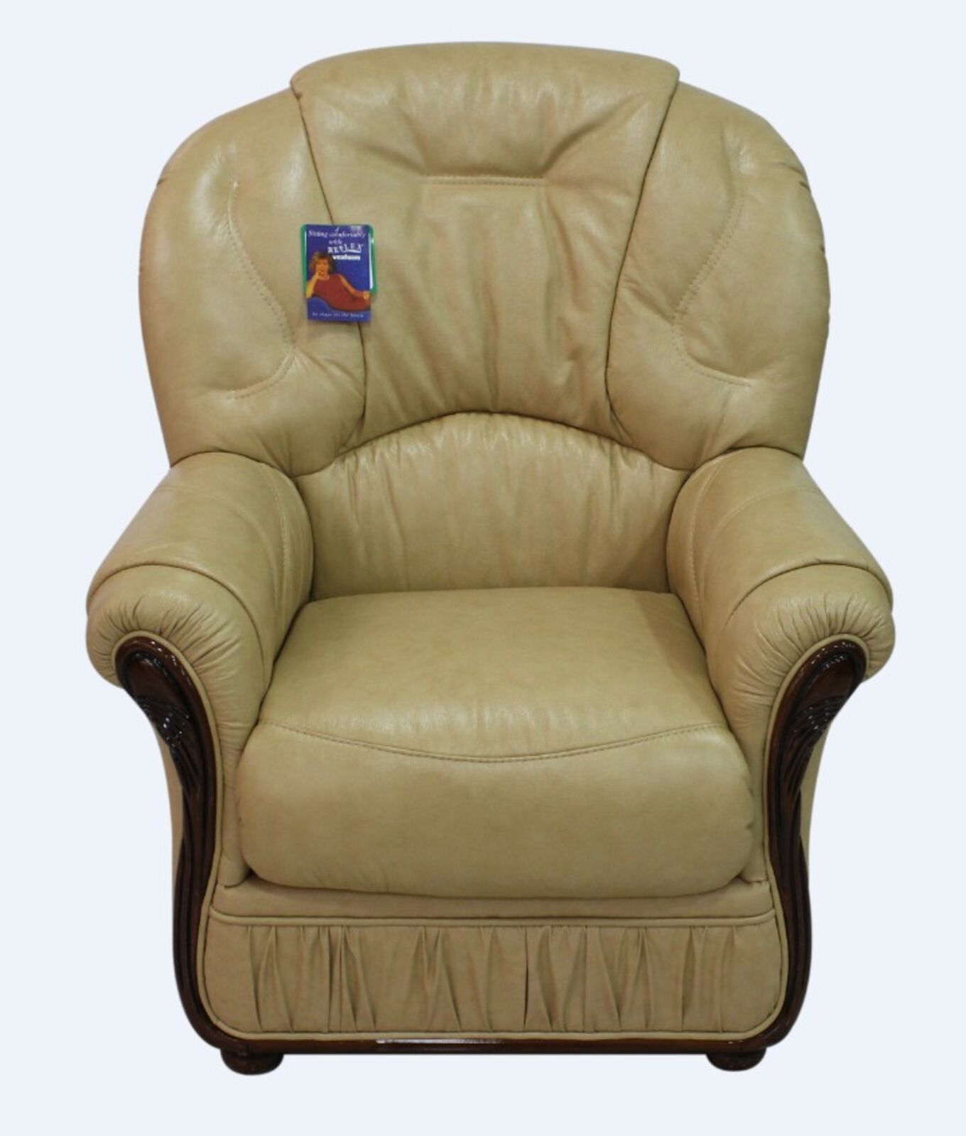 Product photograph of Mars Range Genuine Italian Sofa Armchair Nut Leather from Designer Sofas 4U