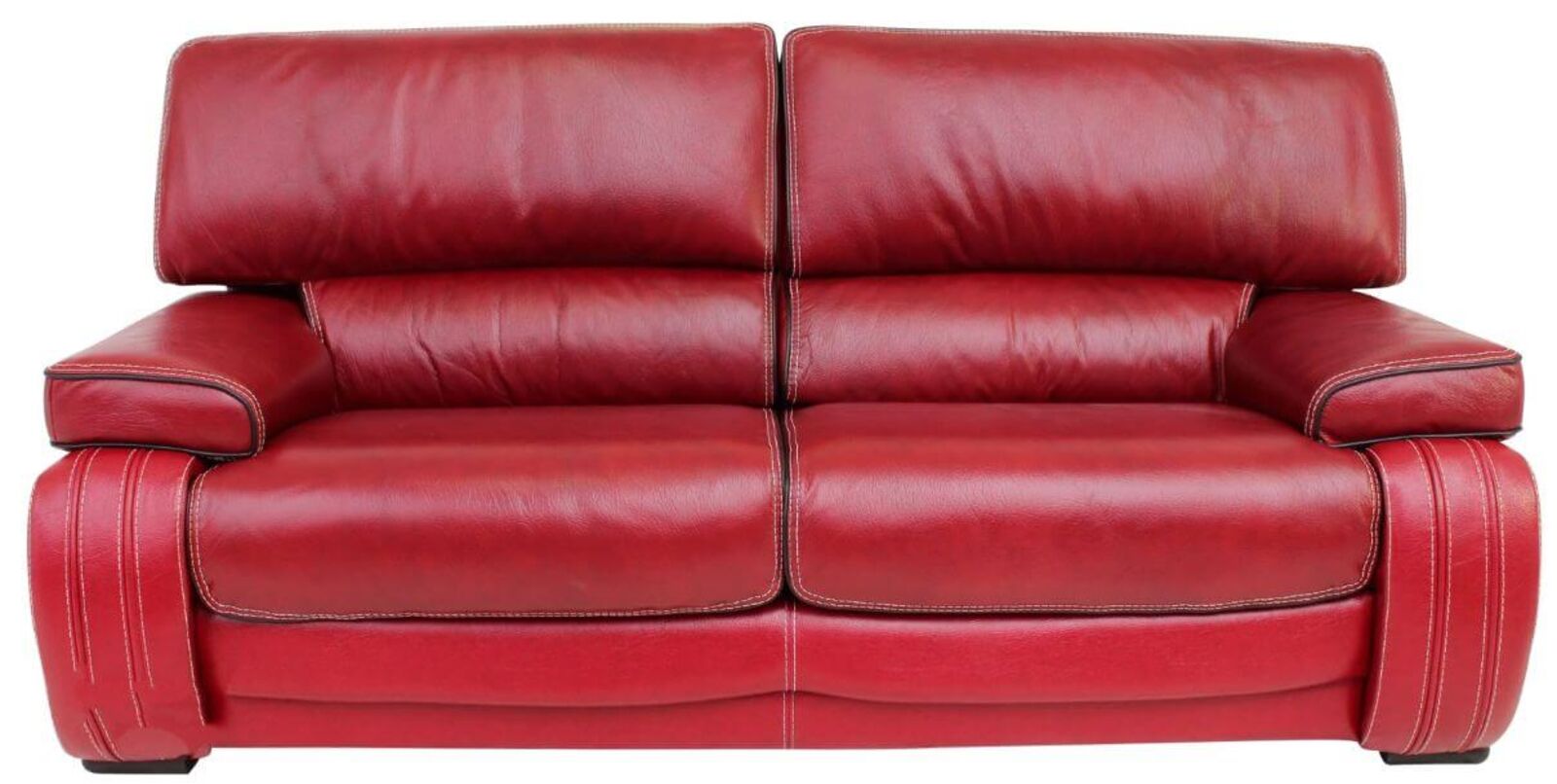 Product photograph of Kentucky 3 Seater Genuine Italian Red Leather Sofa Settee Offer from Designer Sofas 4U
