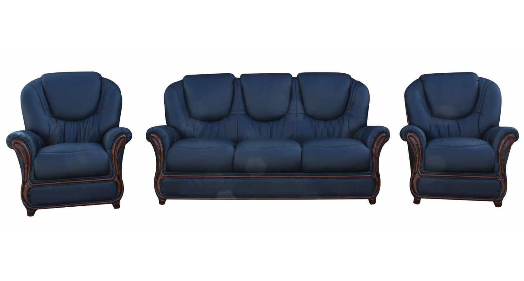 Navy leather store sectional couch