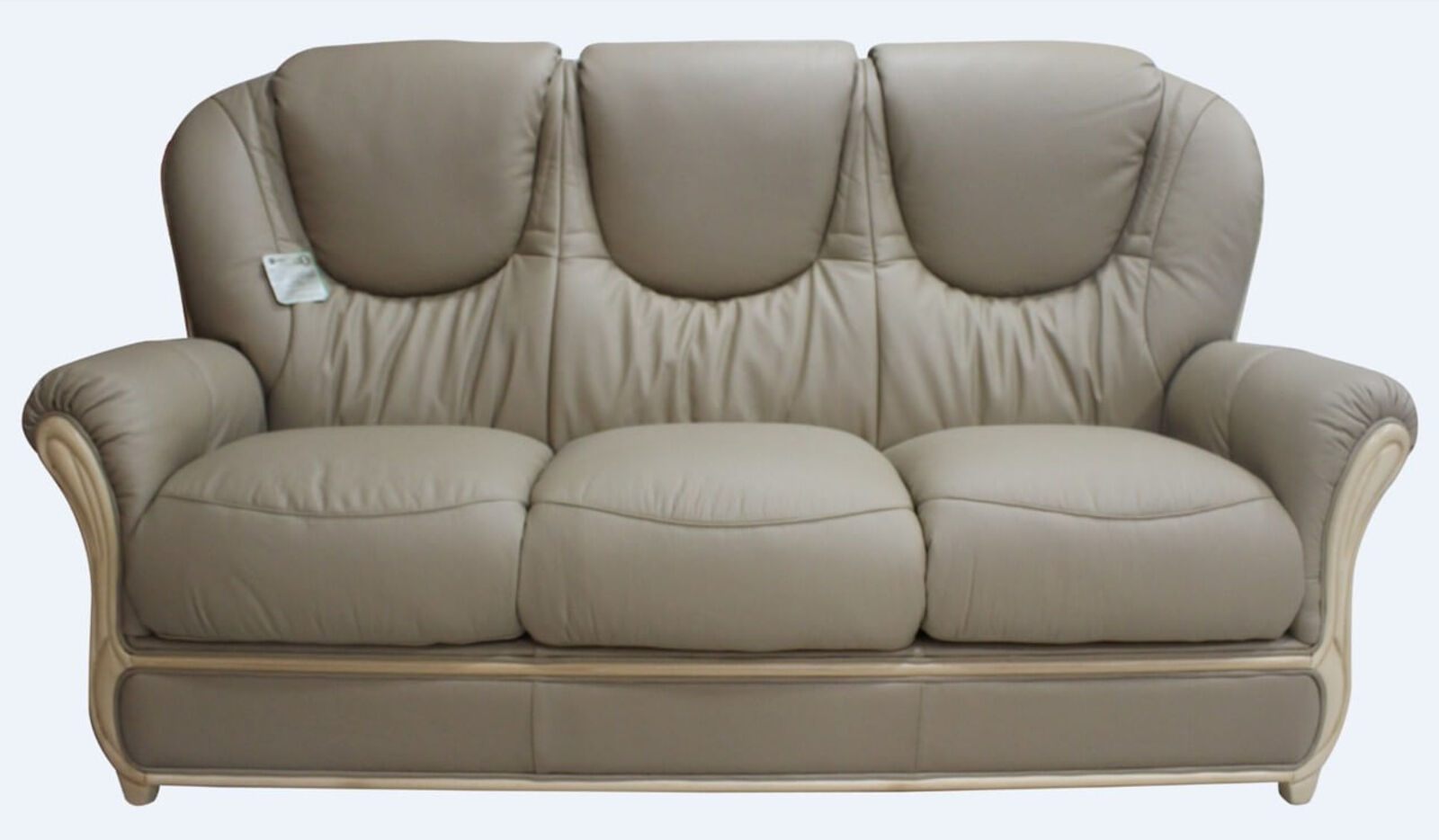 Product photograph of Juliet Genuine Italian Leather 3 Seater Sofa Settee Coffee Milk from Designer Sofas 4U