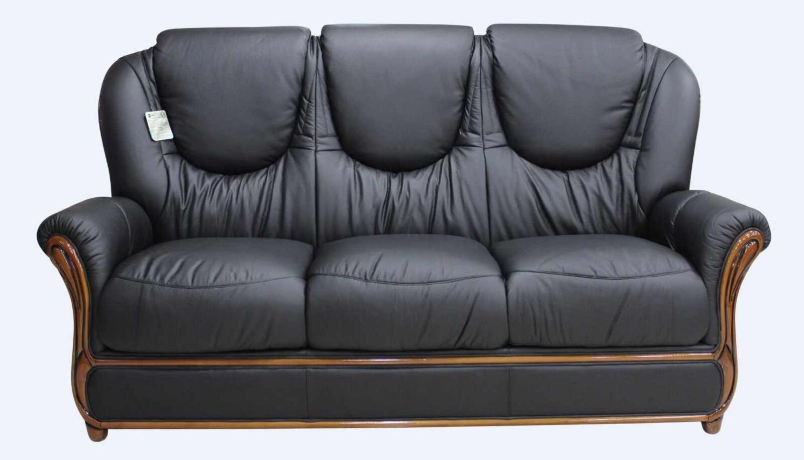 Product photograph of Juliet Genuine Italian Leather 3 Seater Sofa Settee Black from Designer Sofas 4U
