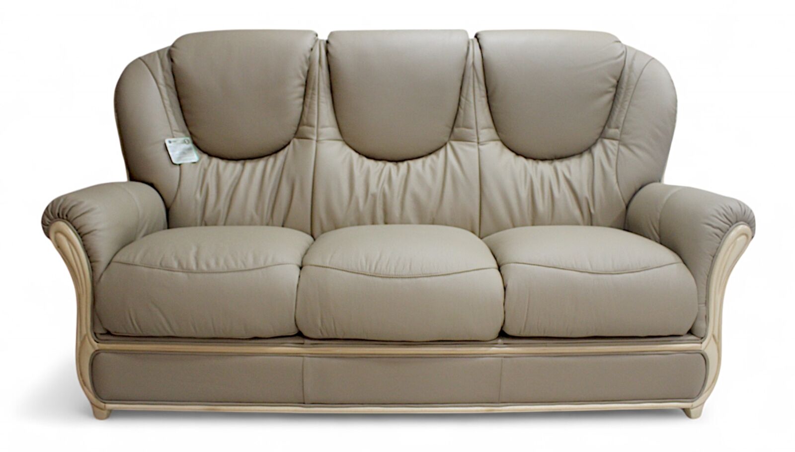 Product photograph of Juliet Genuine Italian Leather 3 Seater Sofa Settee Coffee Milk from Designer Sofas 4U