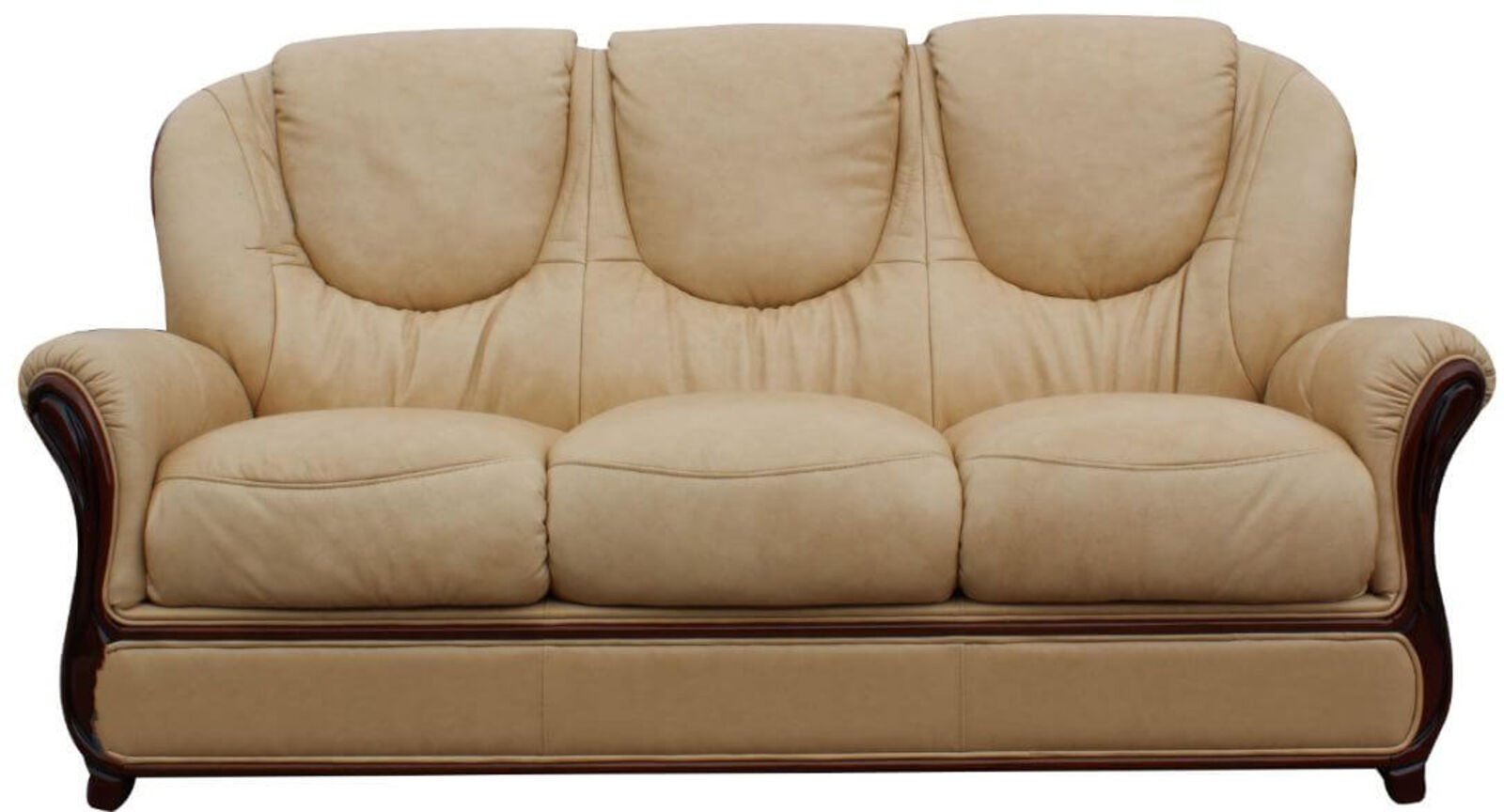 Product photograph of Mississippi Genuine Italian Leather 3 Seater Sofa Settee Nut from Designer Sofas 4U