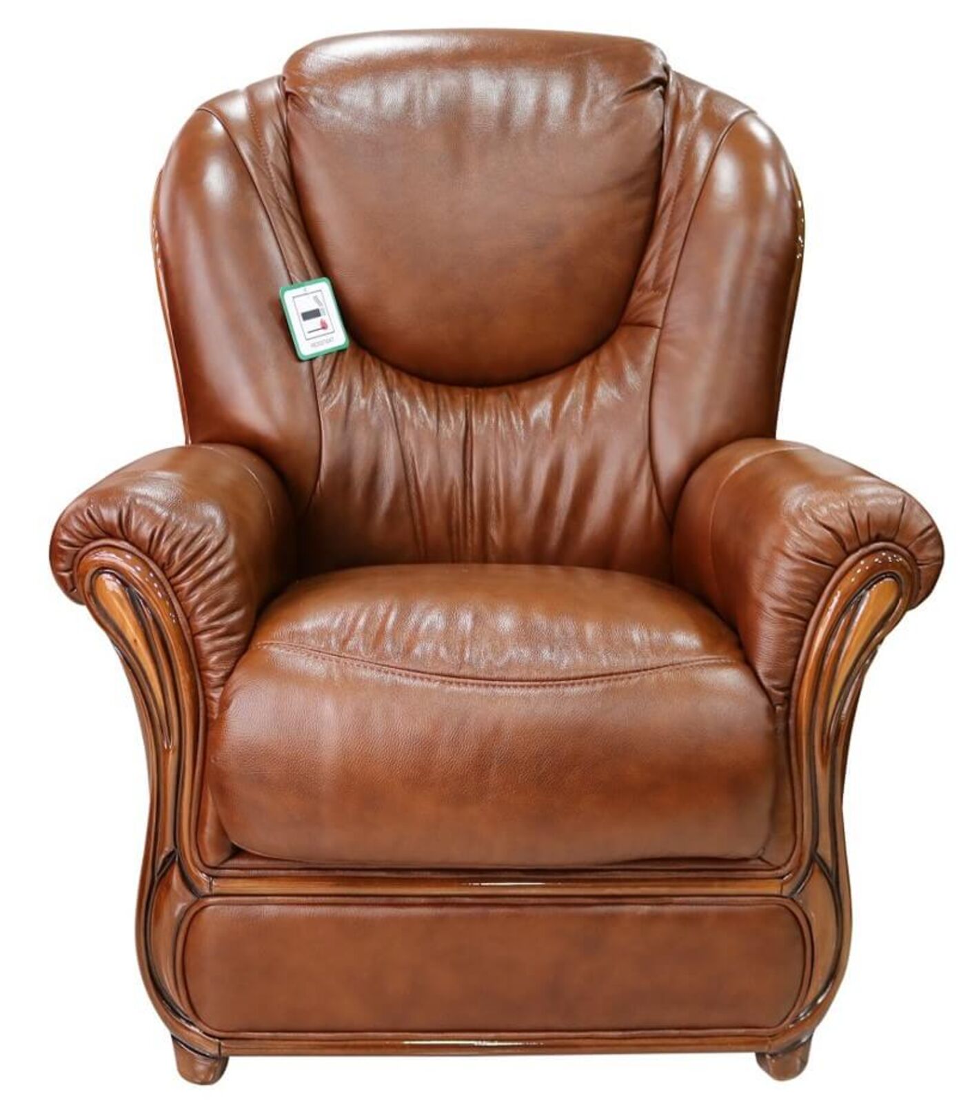 Product photograph of Juliet Genuine Italian Sofa Armchair Tabak Leather from Designer Sofas 4U