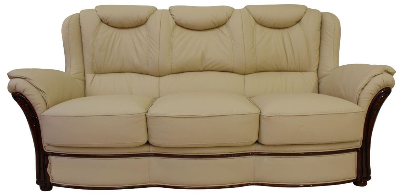 Product photograph of Montana 3 Seater Sofa Settee Genuine Italian Cream Leather Offer from Designer Sofas 4U