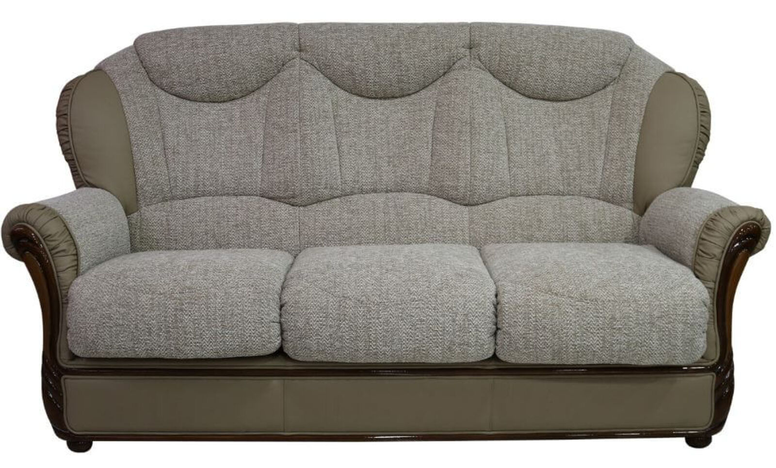 Product photograph of Lecce Genuine Italian Leather 3 Seater Sofa Settee Coffee Milk from Designer Sofas 4U