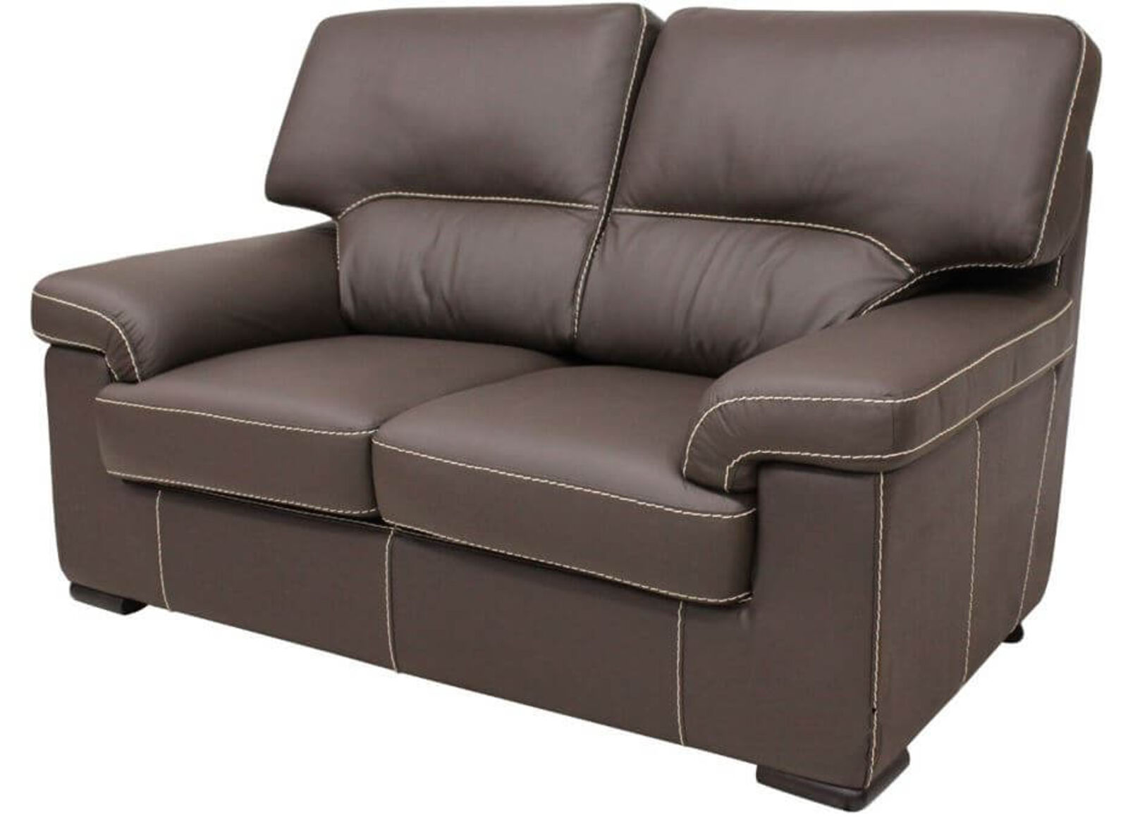 Product photograph of Patrick Contemporary 2 Seater Sofa Chocolate Brown Italian Leather from Designer Sofas 4U