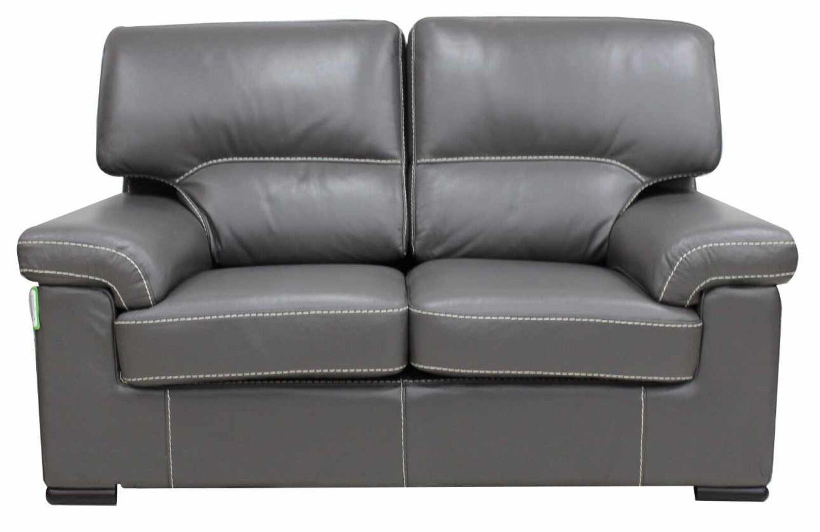 Product photograph of Patrick Contemporary 2 Seater Sofa Grey Italian Leather from Designer Sofas 4U