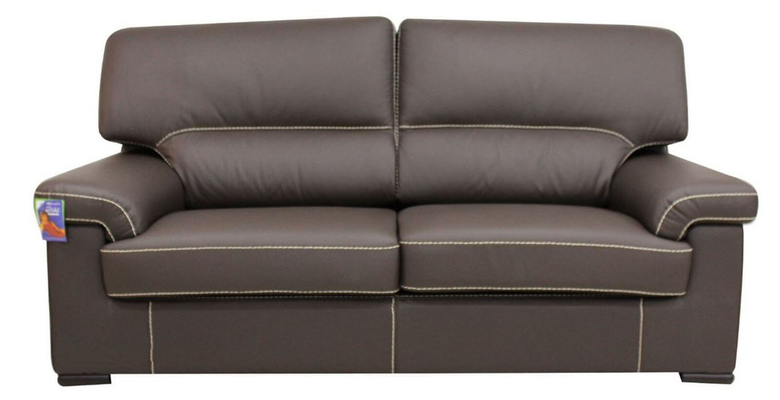 Product photograph of Patrick Contemporary 3 Seater Sofa Chocolate Brown Italian Leather from Designer Sofas 4U