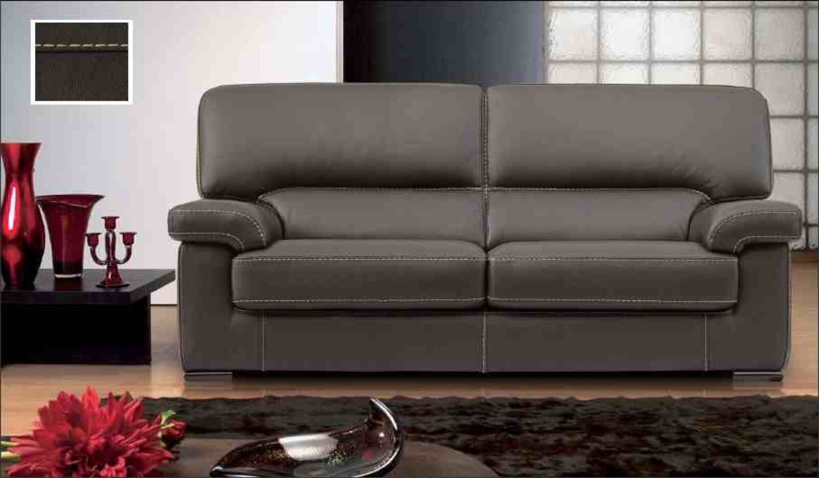 Product photograph of Patrick Contemporary Leather Sofa Suite from Designer Sofas 4U