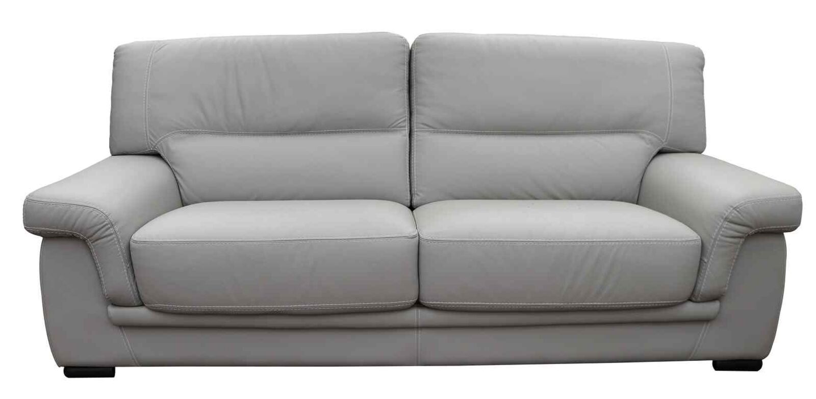 Product photograph of Perugia 3 Seater Contemporary Italian Leather Sofa Light Grey from Designer Sofas 4U