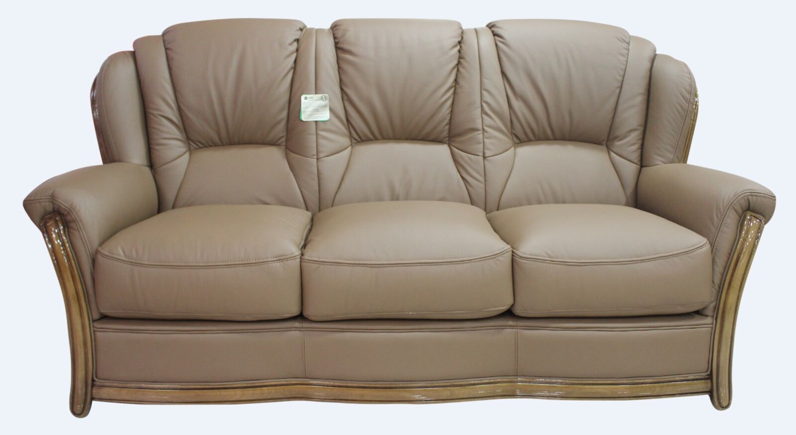 Product photograph of Pisa 3 Seater Italian Leather Sofa Settee Bark from Designer Sofas 4U