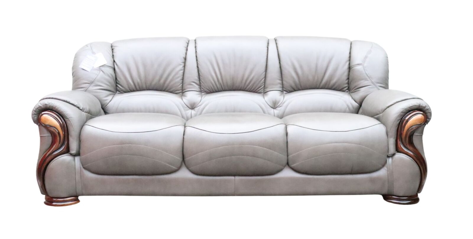 Product photograph of Susanna Italian Leather 3 Seater Sofa Settee Dark Grey Offer from Designer Sofas 4U