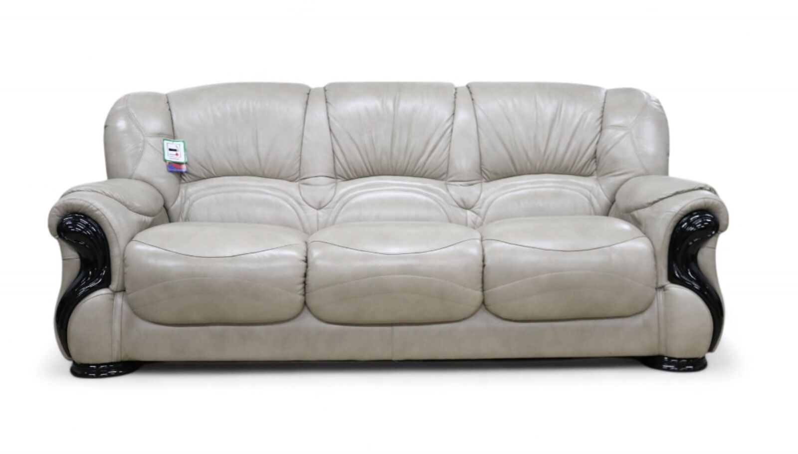 Product photograph of Susanna Italian Leather 3 Seater Sofa Settee Dove Taupe from Designer Sofas 4U