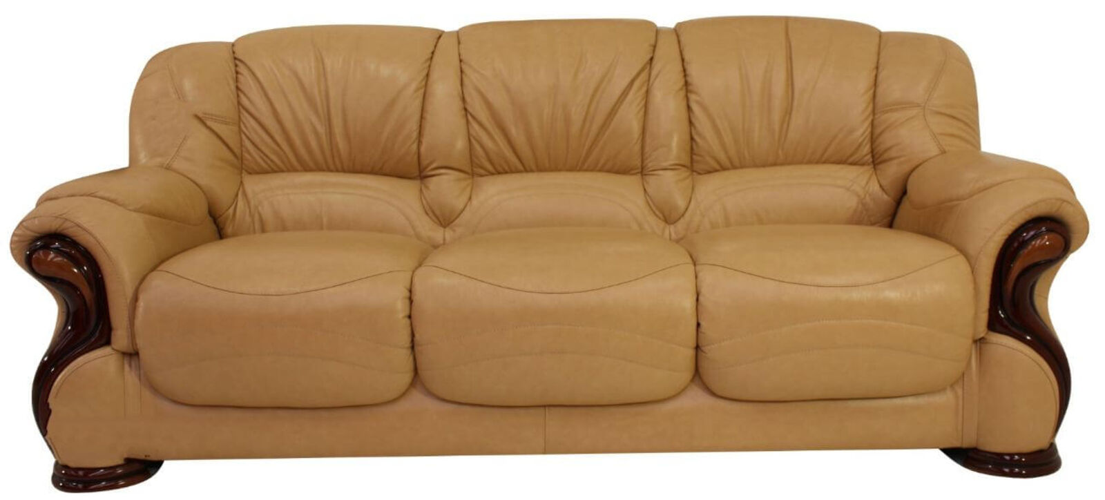 Product photograph of Susanna Italian Leather 3 Seater Sofa Settee Nut Offer from Designer Sofas 4U