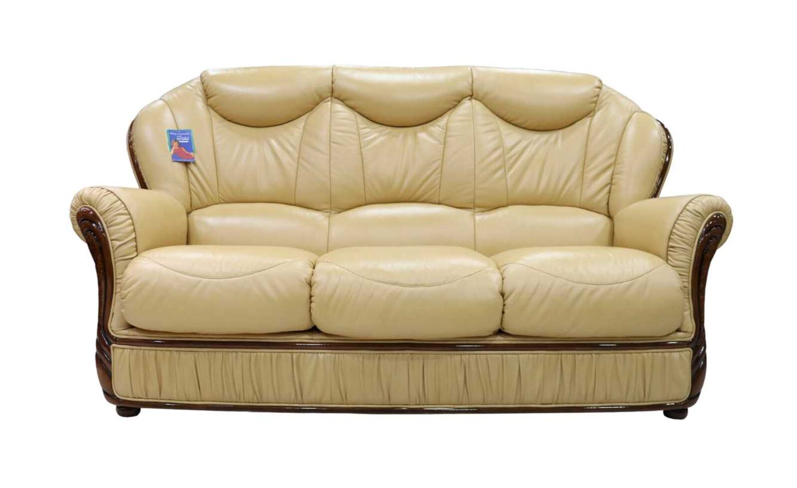 Product photograph of Turin 3 Seater Genuine Italian Nut Leather Sofa Settee Offer from Designer Sofas 4U