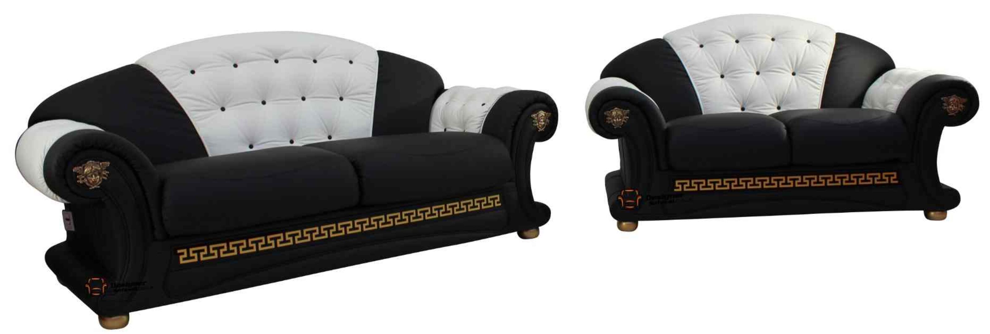 Black and deals white leather furniture