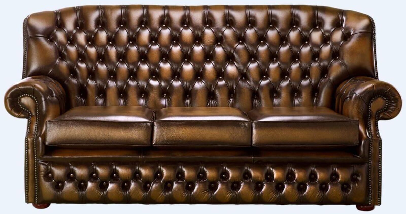 Product photograph of Chesterfield Monks 3 Seater Sofa Antique Tan Leather from Designer Sofas 4U