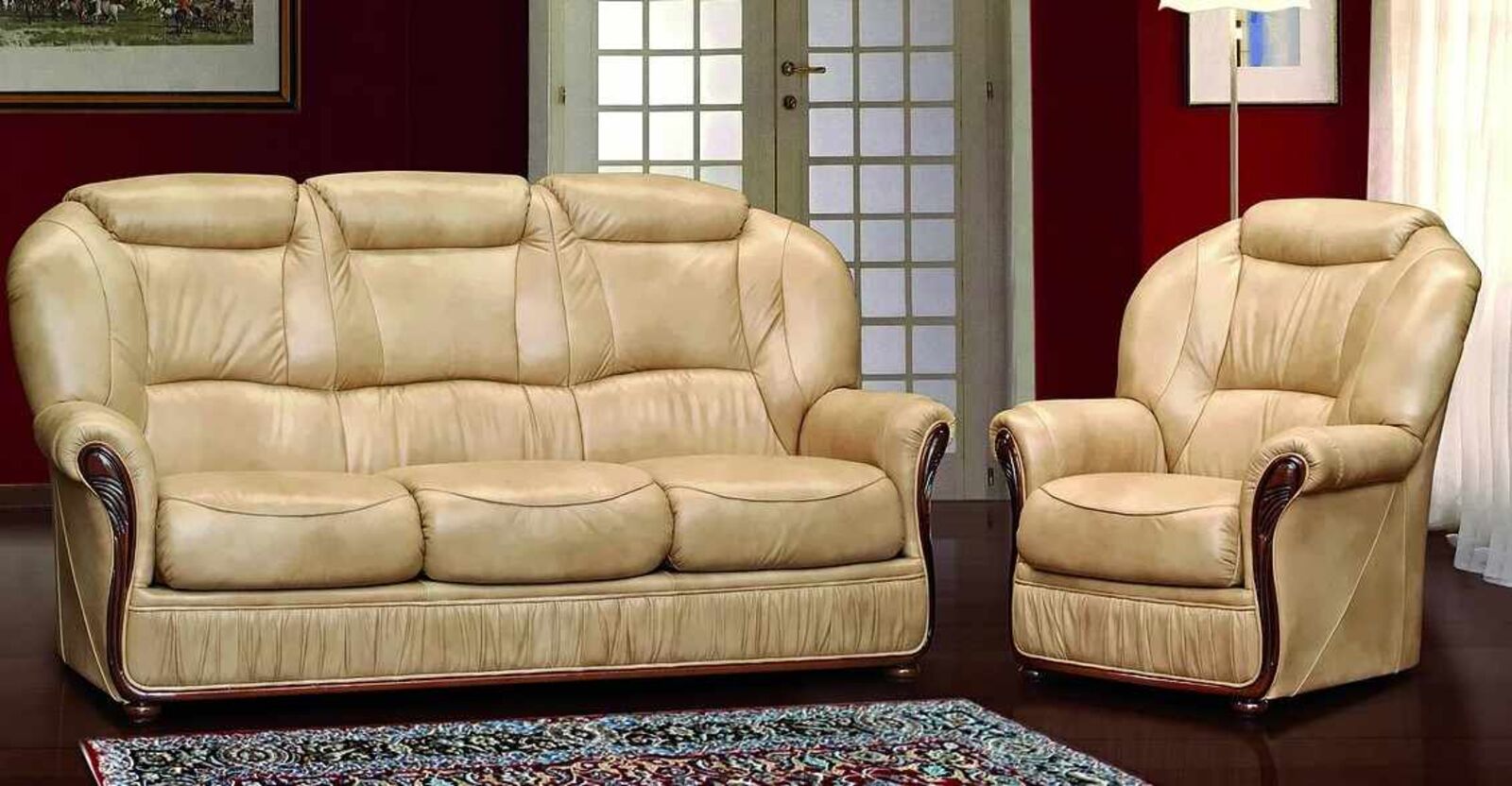Product photograph of Ravenna 3 Seater Armchair Armchair Italian Leather Sofa Amp Hellip from Designer Sofas 4U