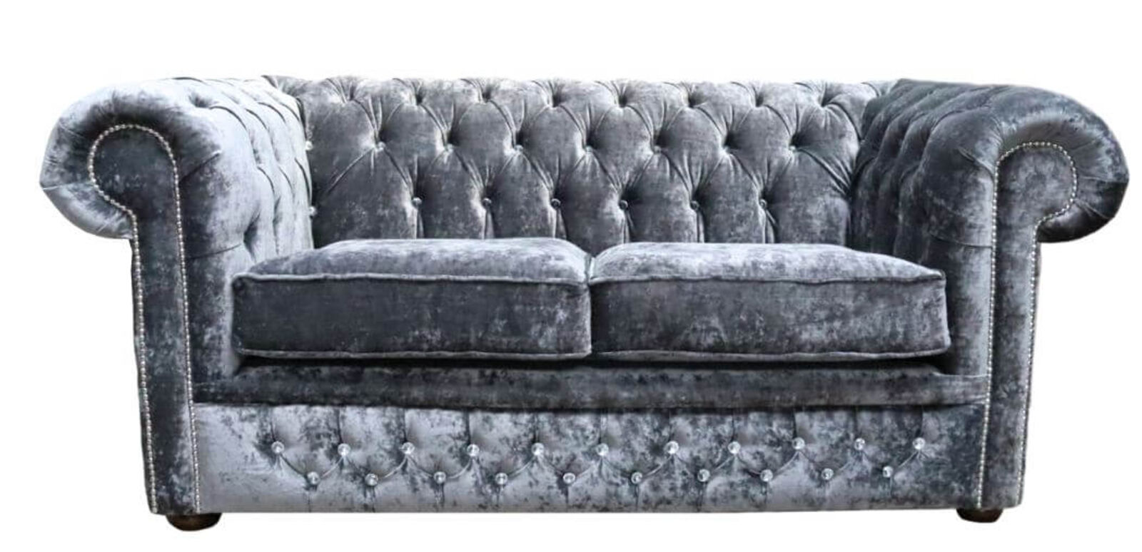 Product photograph of Chesterfield Crystal Diamond 2 Seater Modena Anthracite Amp Hellip from Designer Sofas 4U