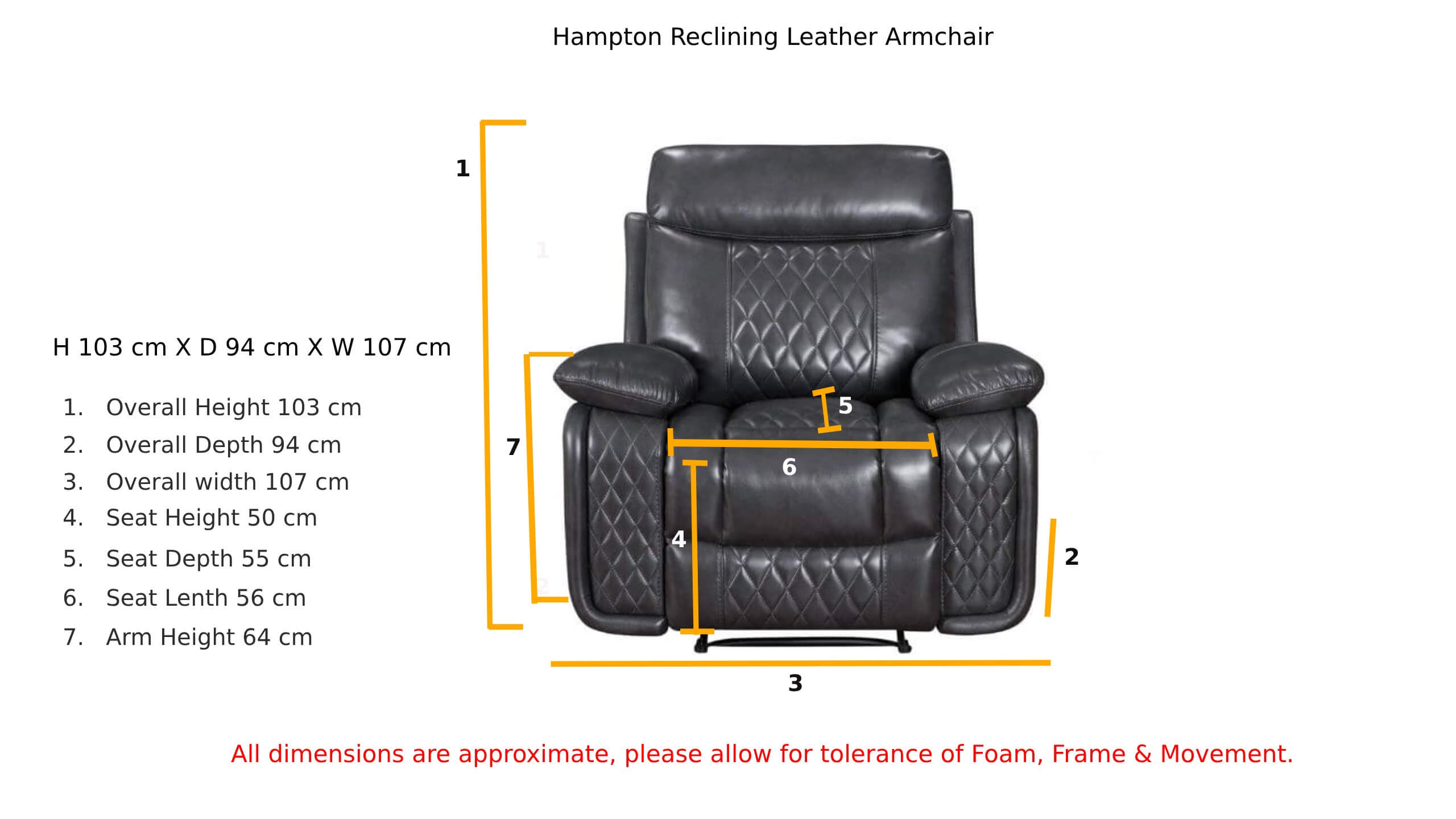 Hampton Reclining Leather Armchair