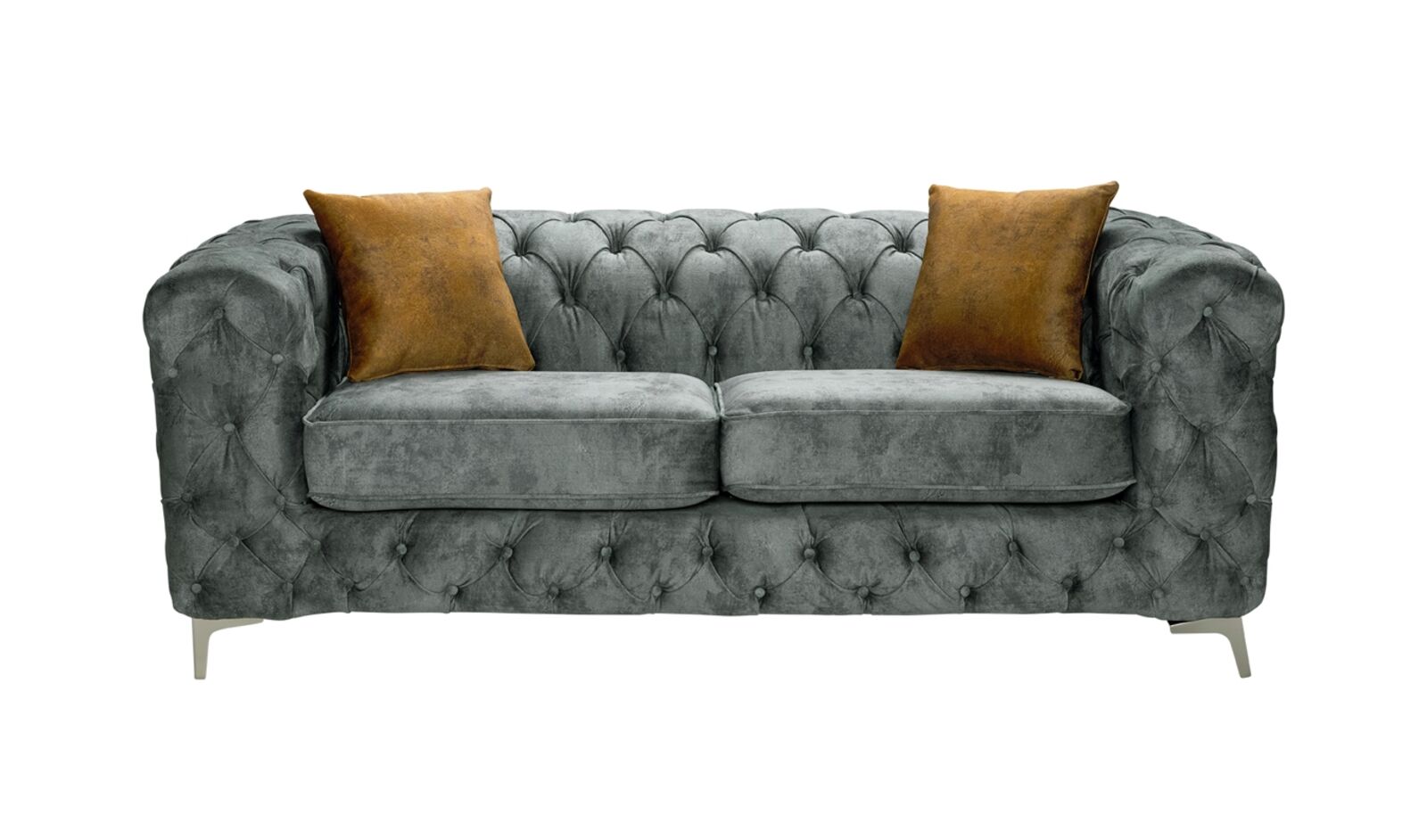 Product photograph of Chesterfield Nobu 3 Seater Sofa Daytona Grey Fabric from Designer Sofas 4U