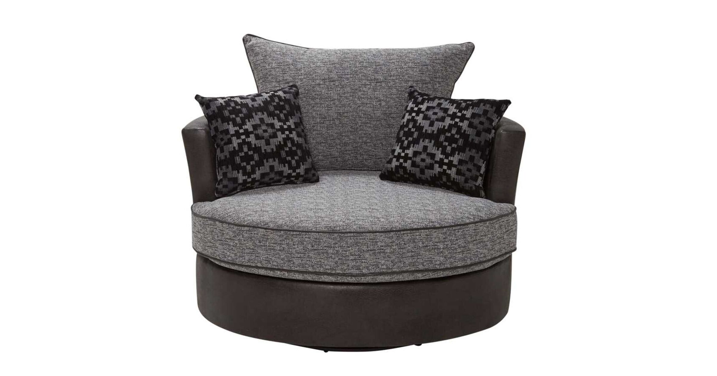 Cuddler Snuggle Swivel Armchair Como Charcoal Designer Sofas4u