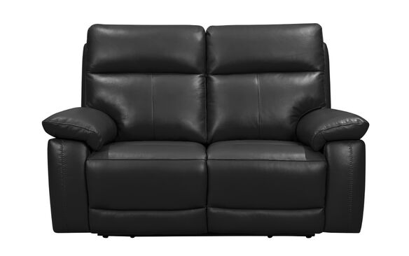 Dallas 2 Seater Reclining Black Leather Sofa